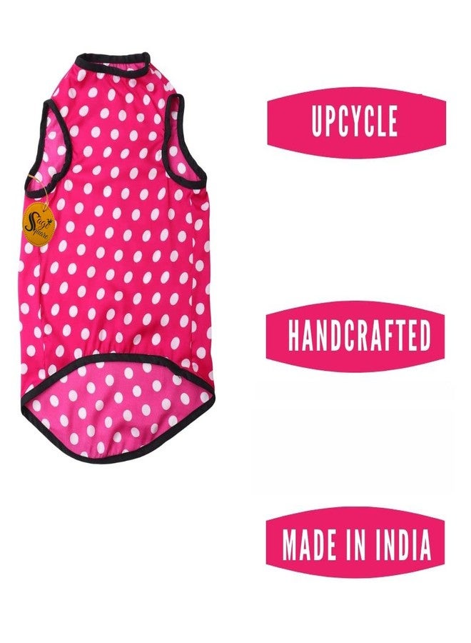 Sage Square Crazy Printed Dog T-Shirt, Trending Dog T-Shirt, Ultra Soft & Light Weight, Comfortable & Breathable Dog Apparel, Trendy Outfit (Small - 14 inch) (Polka Pink) - Image 3